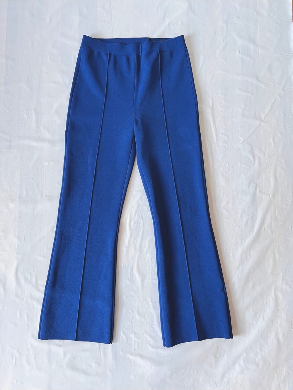 Theory Compact Crepe Crop Flare Pant Royal Blue Size XS P elastic W 26" - 30"
